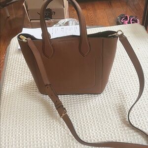 Cole Haan Brown Leather Shoulder Tote with Detachable Strap